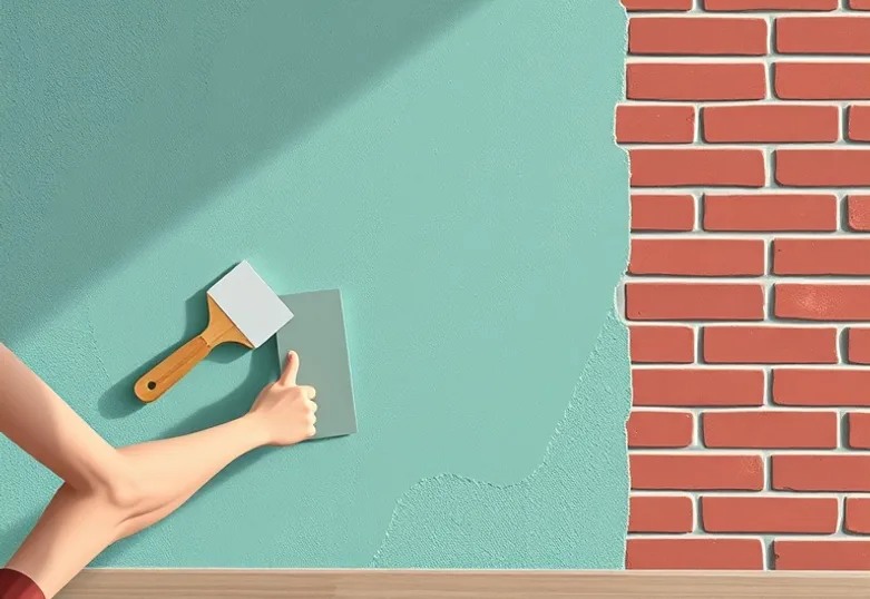 Application d'un enduit décoratif à la lisseuse sur un mur
