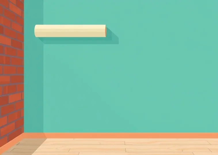 Pose de papier peint, rouleau et brosse à maroufler